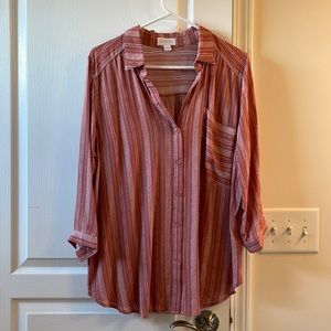 Vixbe oversized button down top